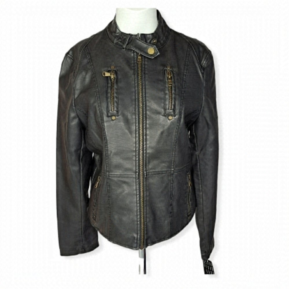 CALVIN Klein Faux Leather Jacket